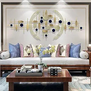 Glemorio Aura: 3D Geometric Rounds & Lines Metal Wall Masterpiece